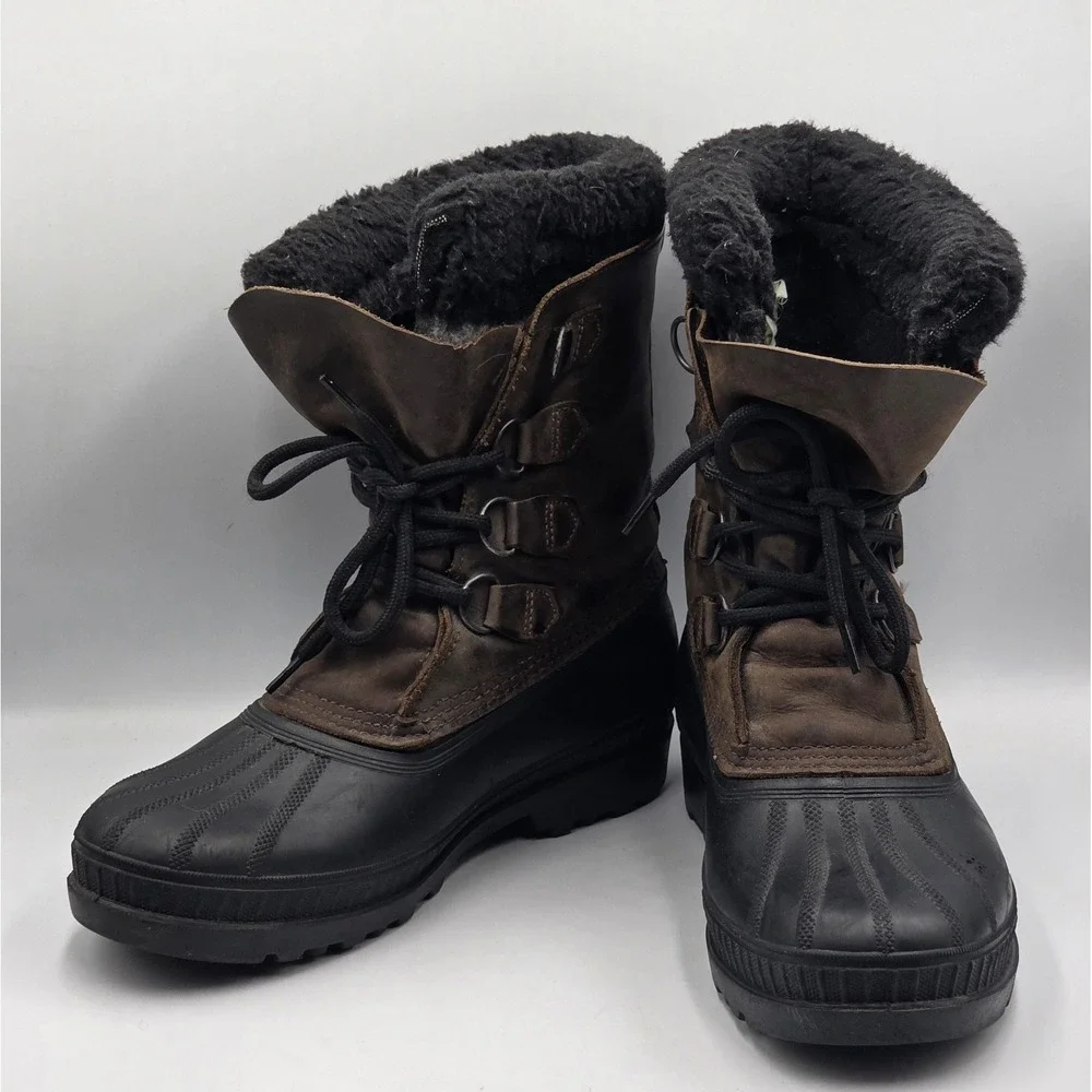 Sorel Caribou Snow Boots Men's 8/41 Winter Duck Waterproof Brown Insulated Warm